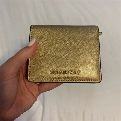 michael kors gold wallet women